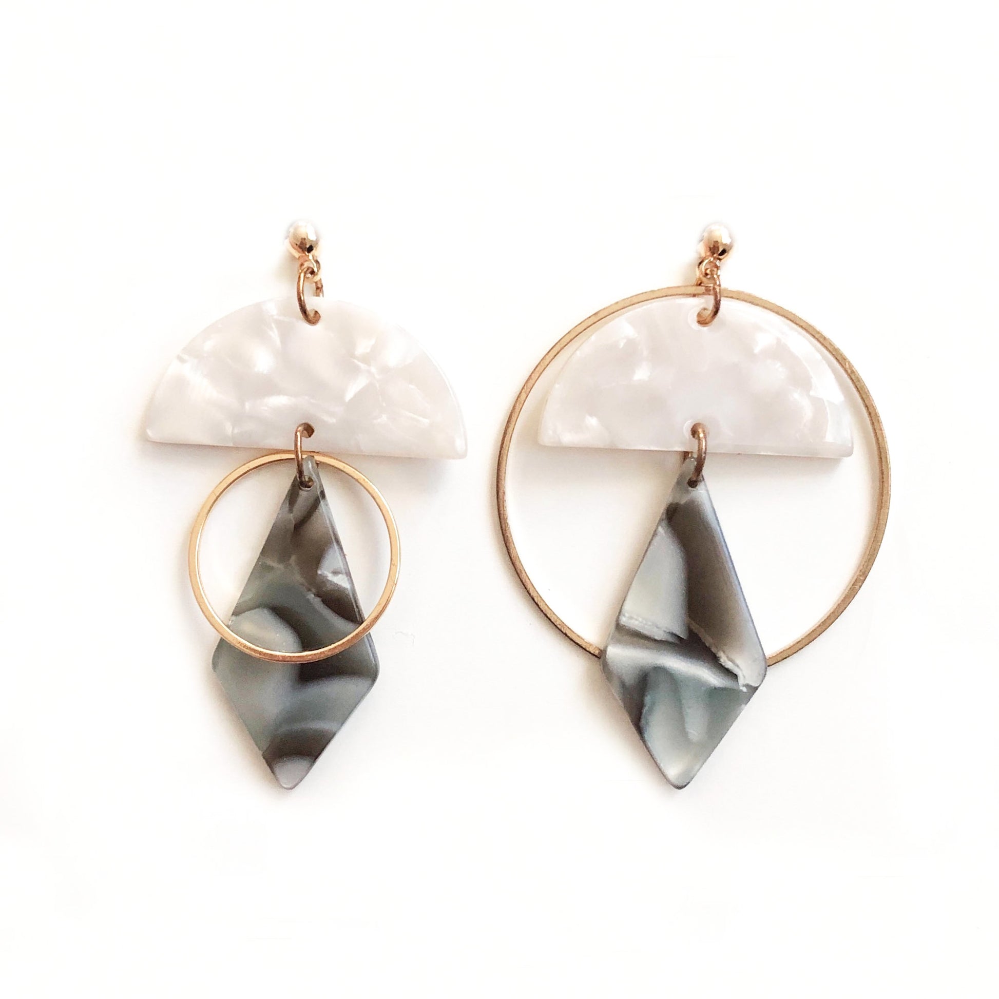 SunJewel Juliette asymmetrical earrings