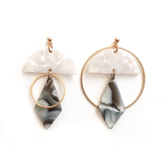 SunJewel Juliette asymmetrical earrings