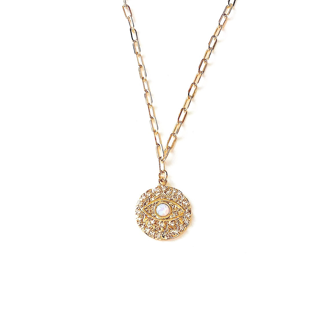 Opal Evil Eye Necklace