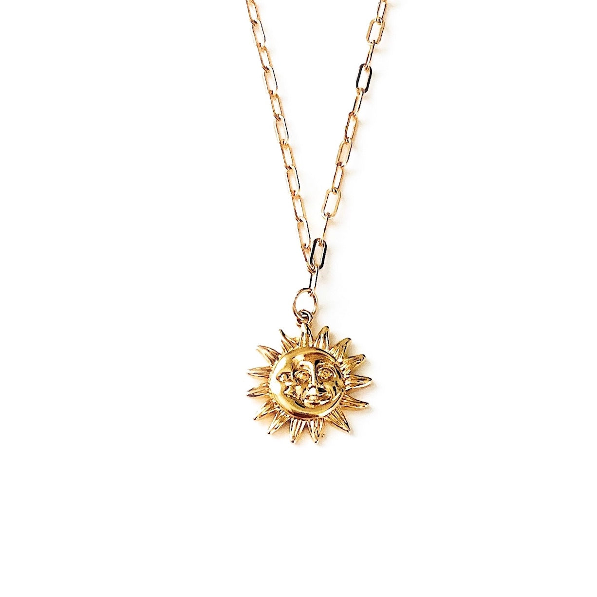 Sun + Crescent Moon Necklace