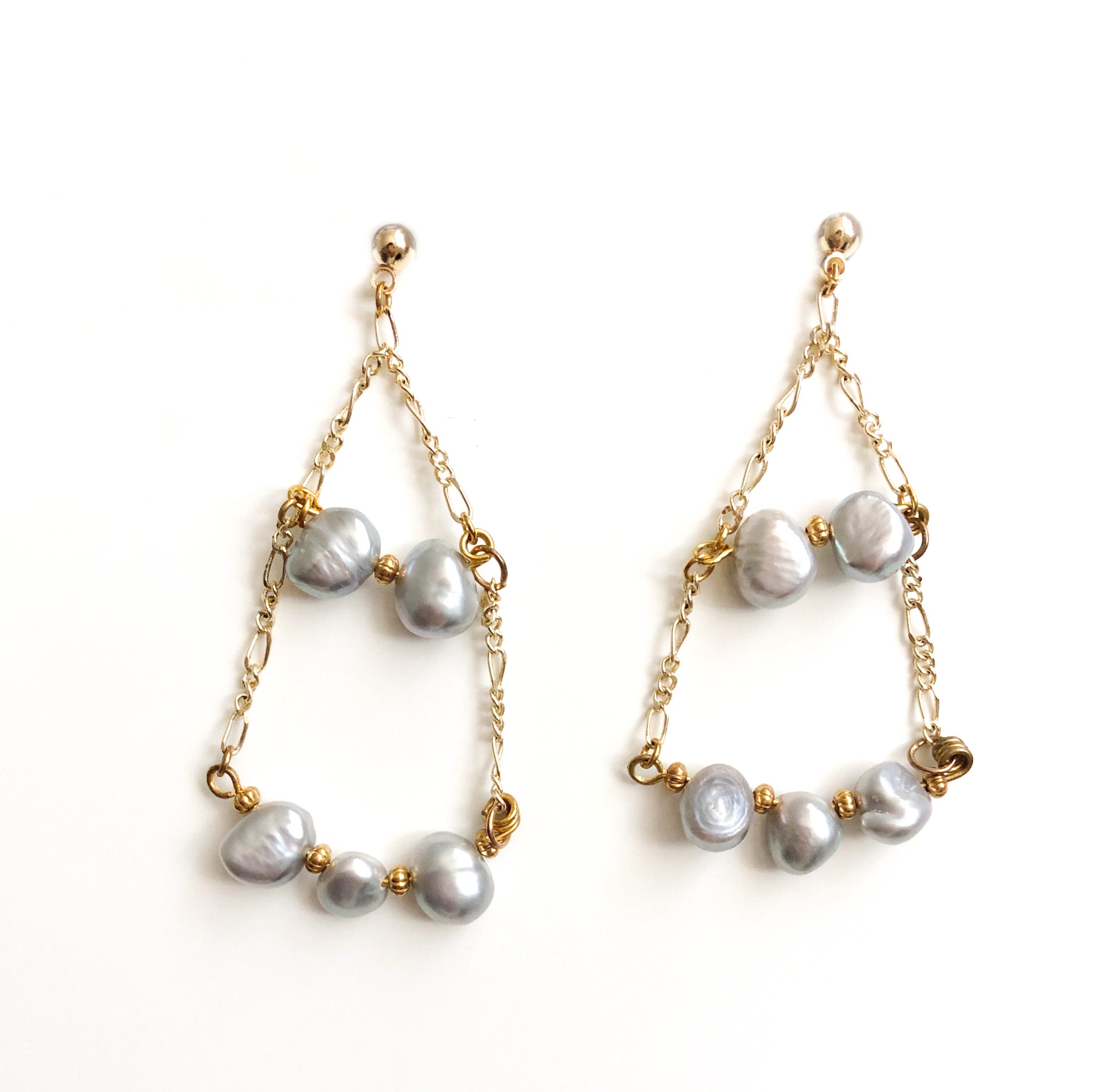 SunJewel freshwater dark pearl earrings